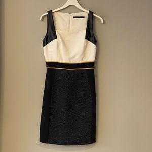 Ivanka Trump Black & White Dress w Yellow Accents
